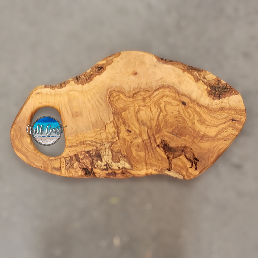 Olivewood Cutting Board - Charcuterie Board with Engraved Dog cutting boards