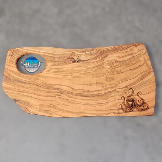 Octopus Olivewood Charcuterie Serving Cutting Board 21’’ x 9.75’’ Serving Trays