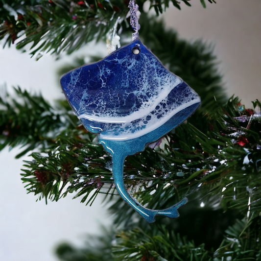 Sting Ray Ocean Resin Christmas Holiday Ornament