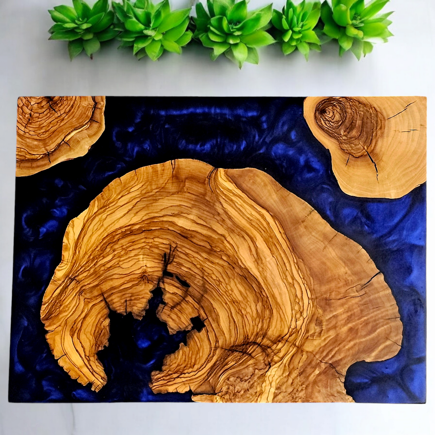 Epoxy Olivewood River Board Serving Tray Cheeseboard Charcuterie Olive Wood Board