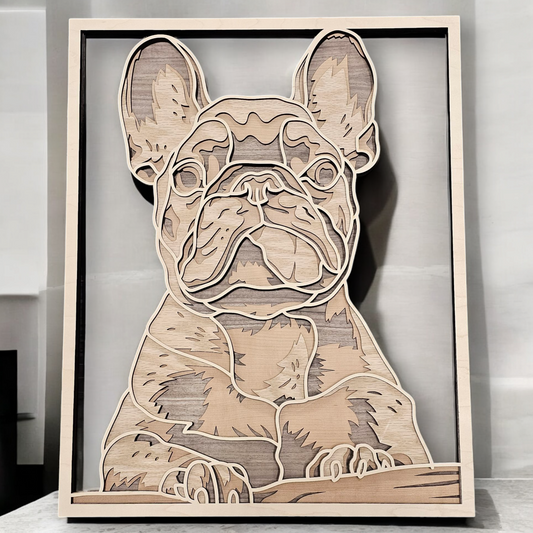 French Bulldog Multi-layer Wood Art Dog Decor