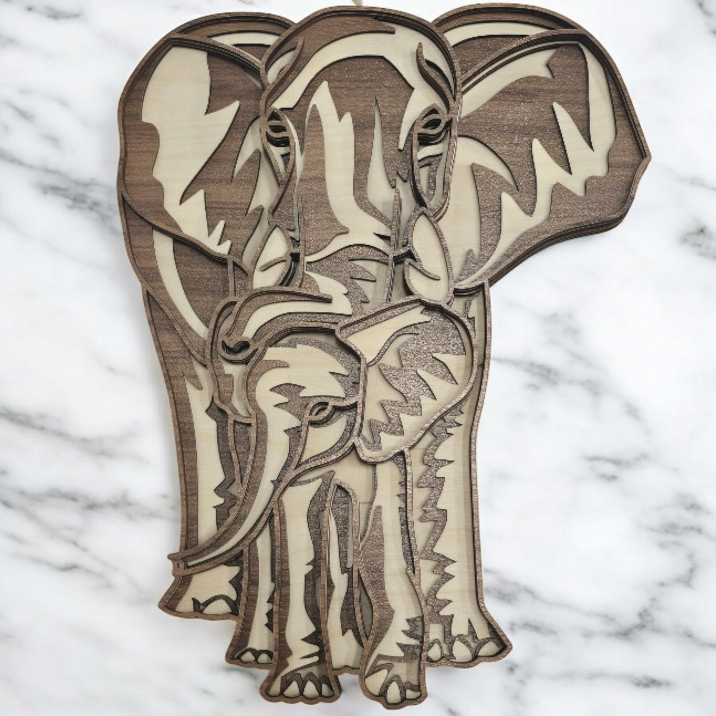 Handcrafted Multi-Layer Elephant Wood Wall Art – Unique Home Decor & Gift Idea