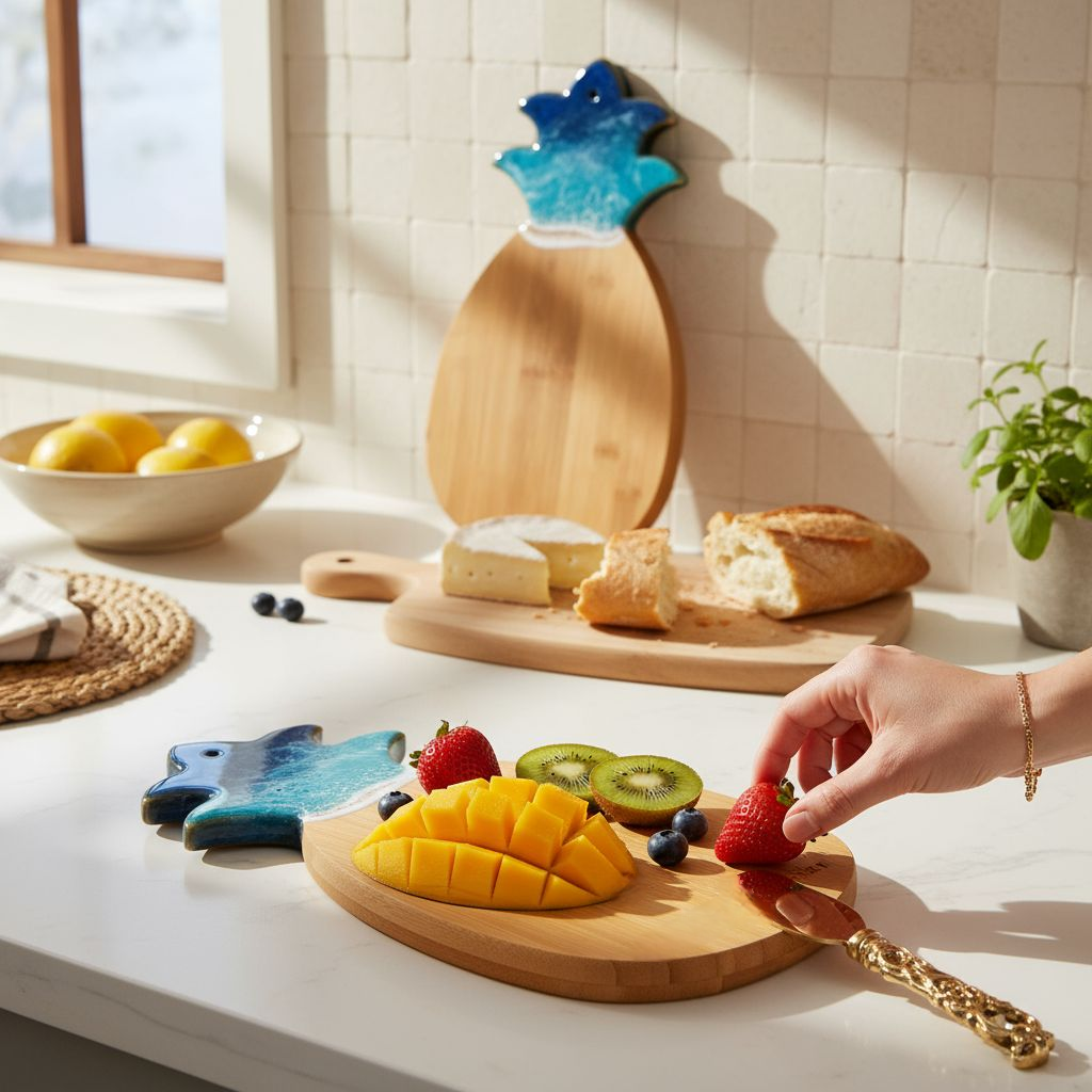 Pineapple Bamboo Cutting Board 🍍 with Resin Art