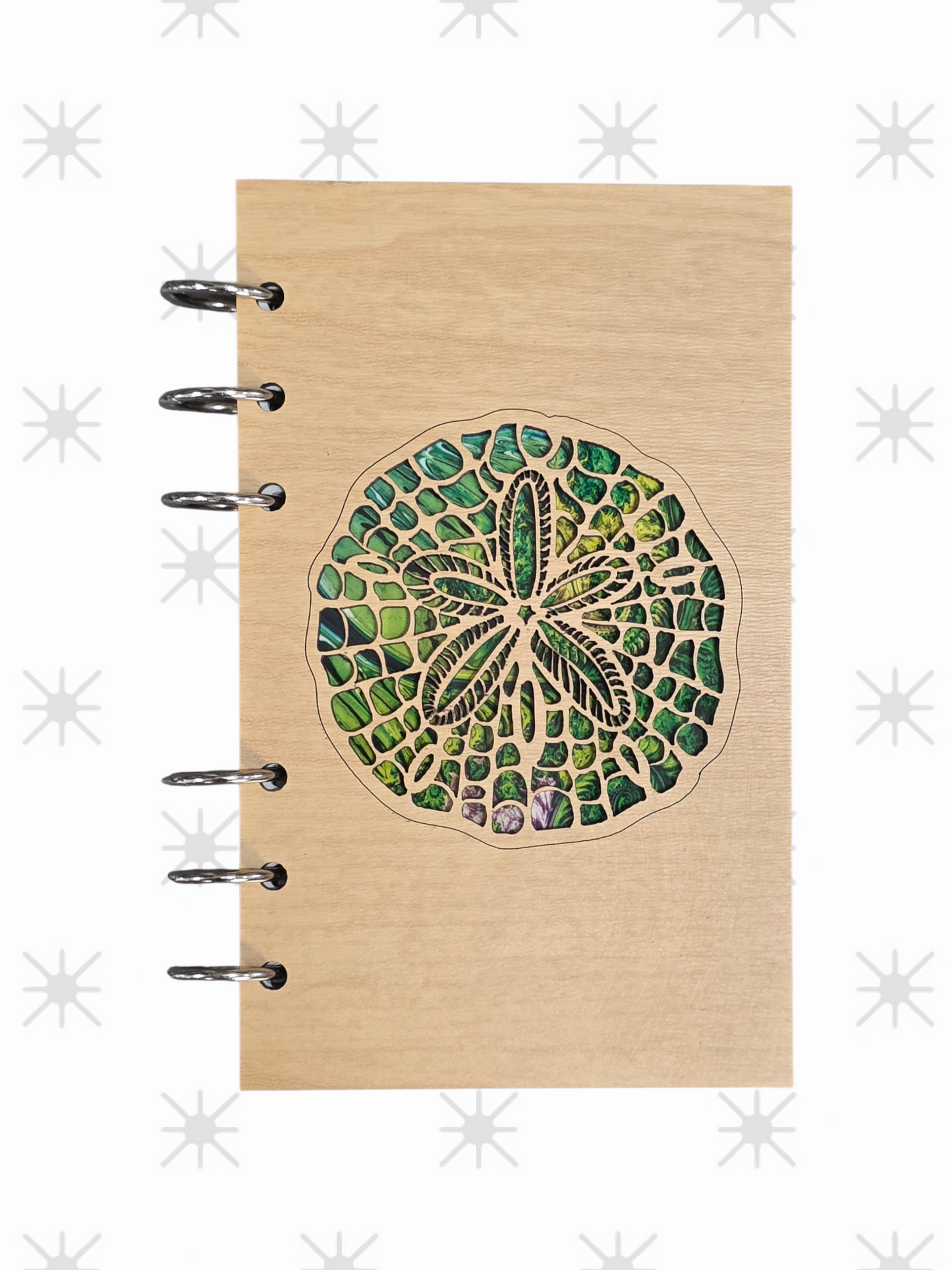 Sand Dollar A6 Refillable Wood Notebook Journal