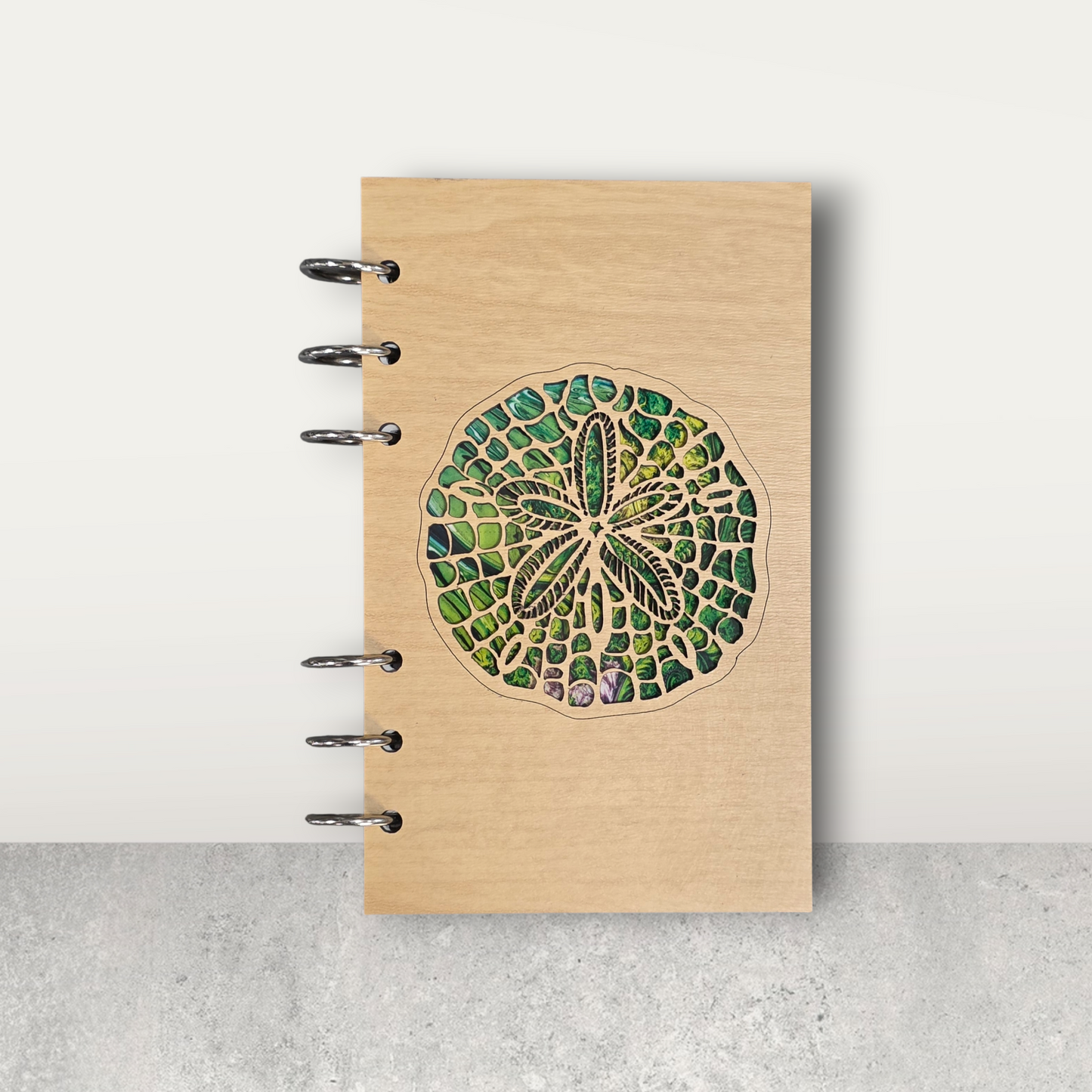 Sand Dollar A6 Refillable Wood Notebook Journal