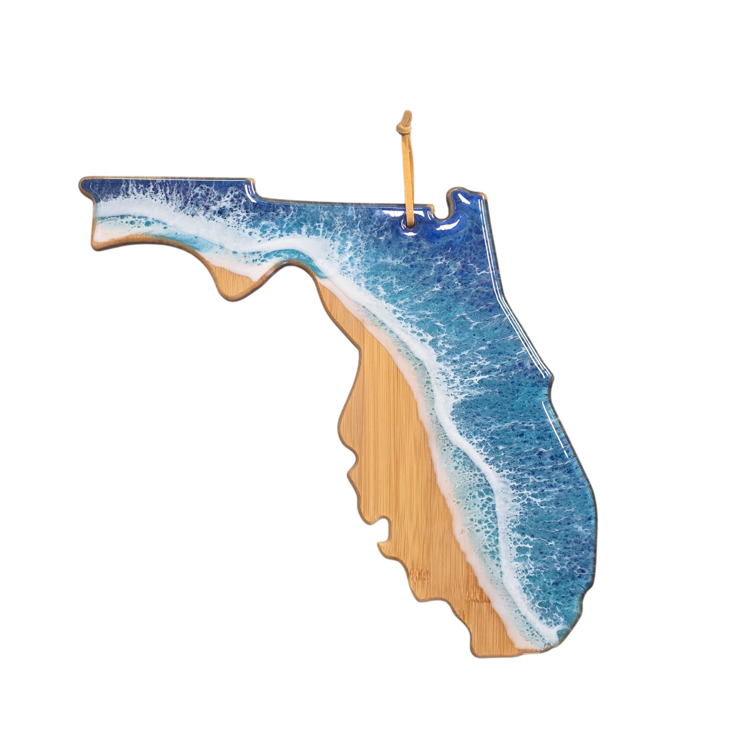 Florida Bamboo Cutting Board with Ocean Resin Design