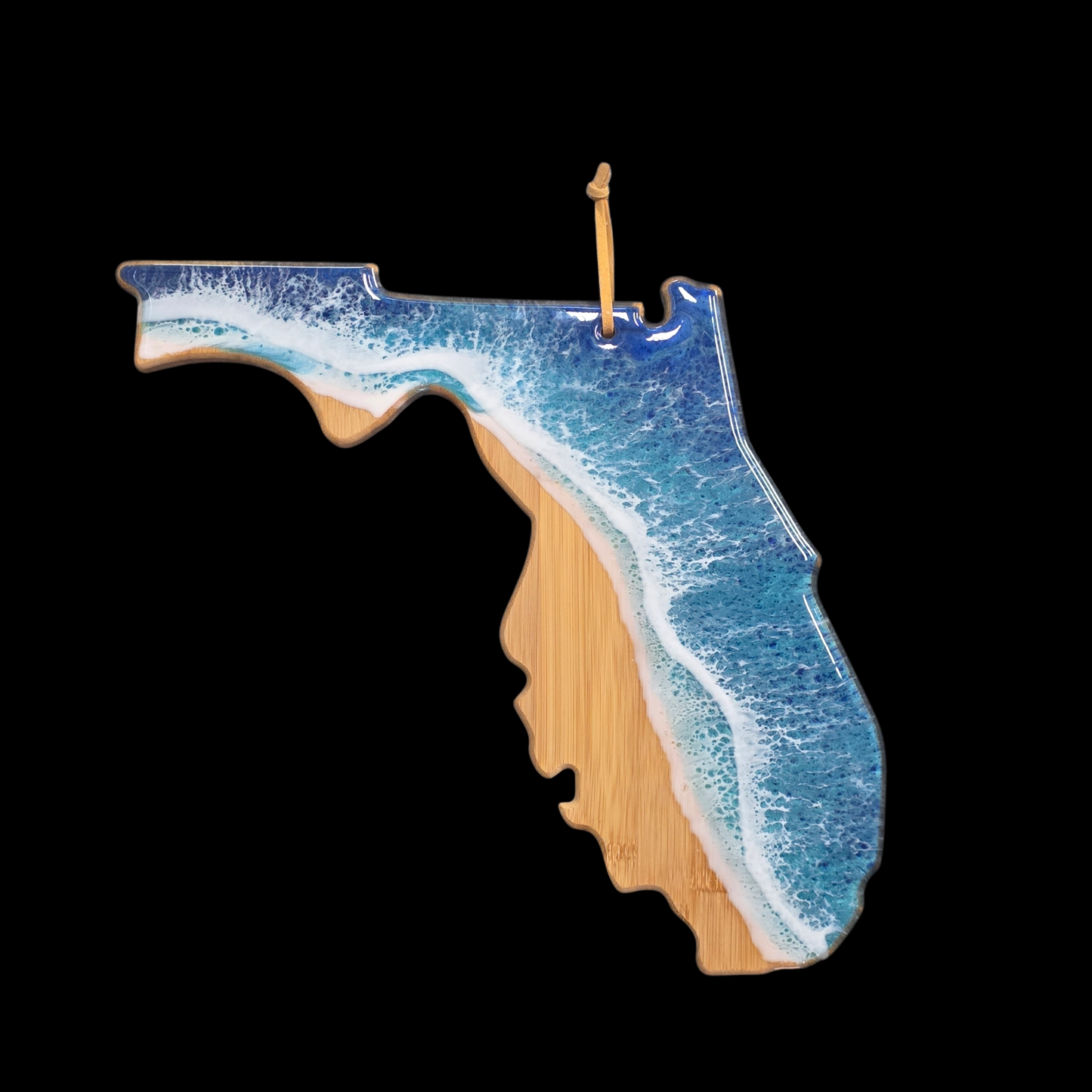 Florida Bamboo Cutting Board with Ocean Resin Design
