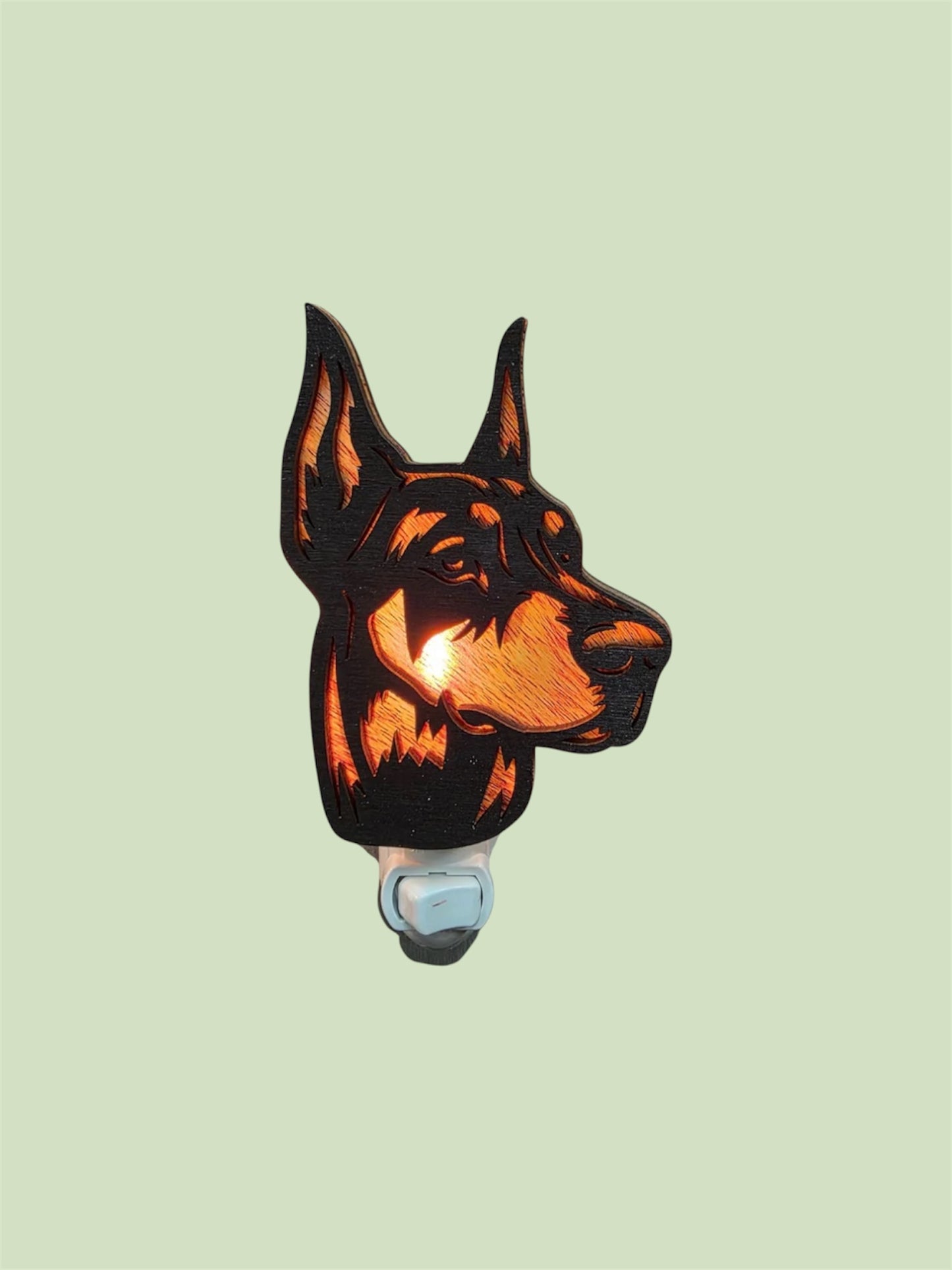 Doberman Wood LED Night Light (Wholesale)