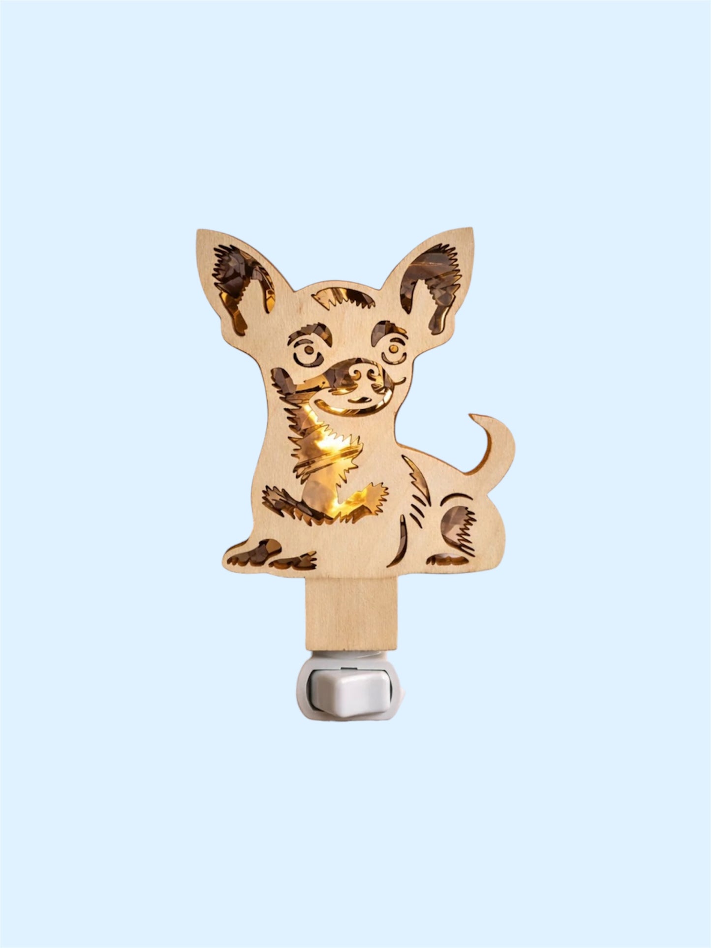 Chihuahua Wood LED Night Light