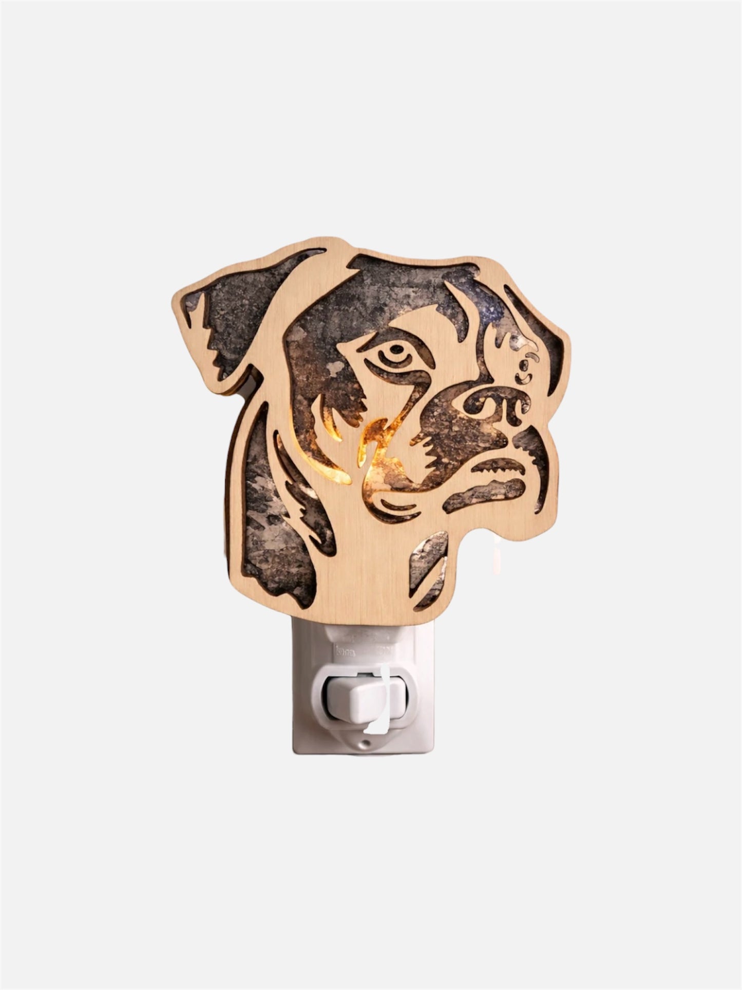 Boxer Wood LED Night Light Dog Lovers Nightlight