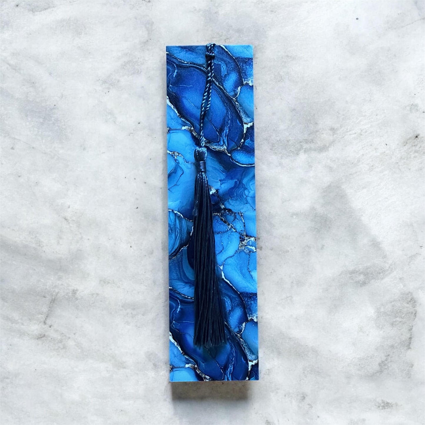 Blue Swirls Geode Bookmark