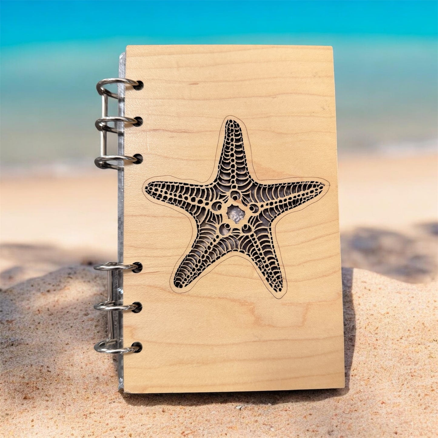 Starfish A6 Refillable Wood Notebook Journal