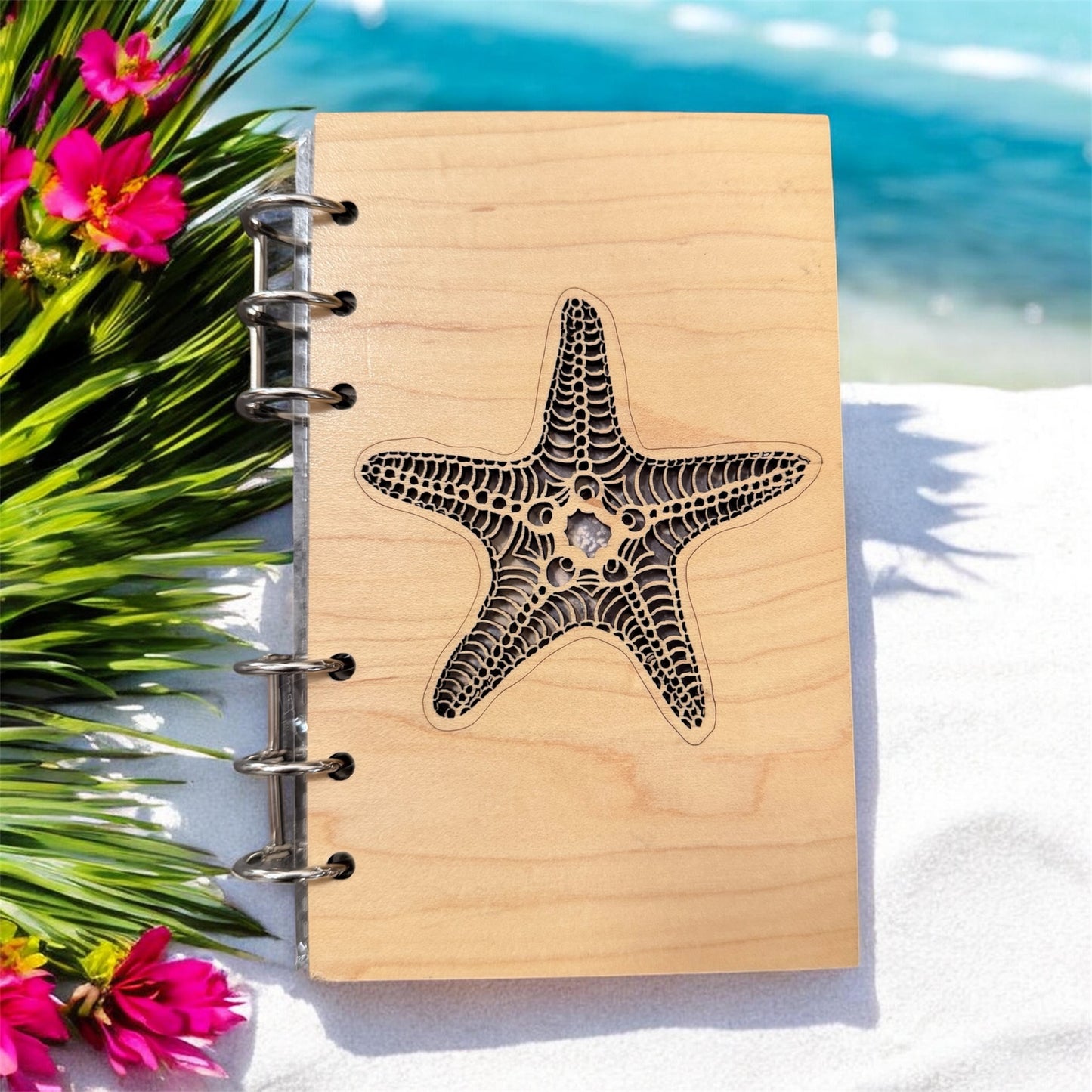 Starfish A6 Refillable Wood Notebook Journal