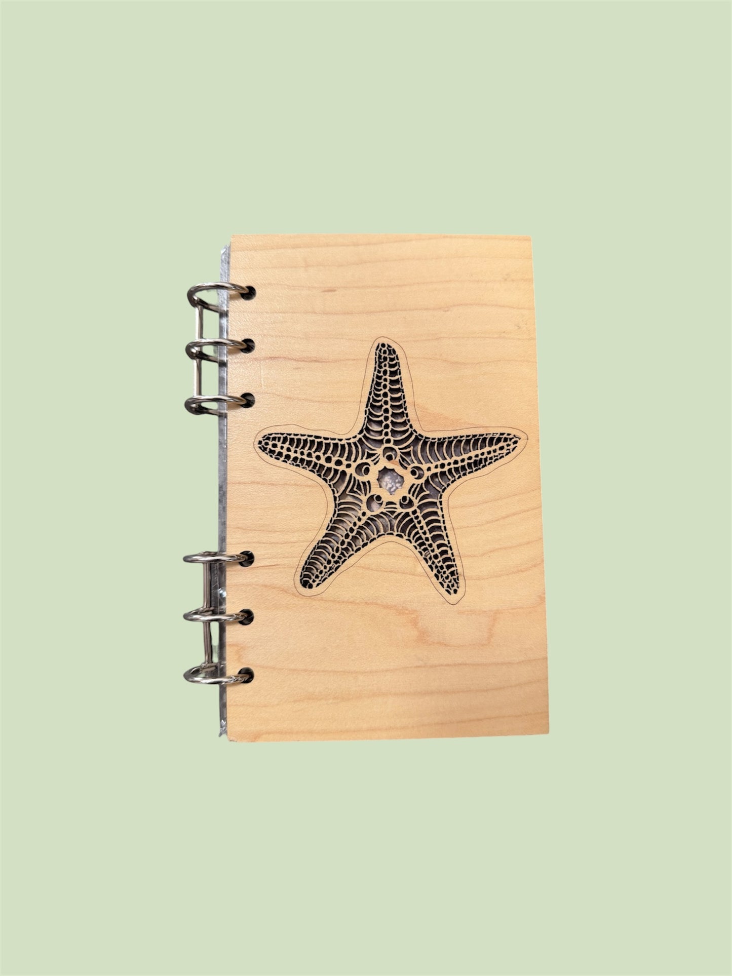 Starfish A6 Refillable Wood Notebook Journal