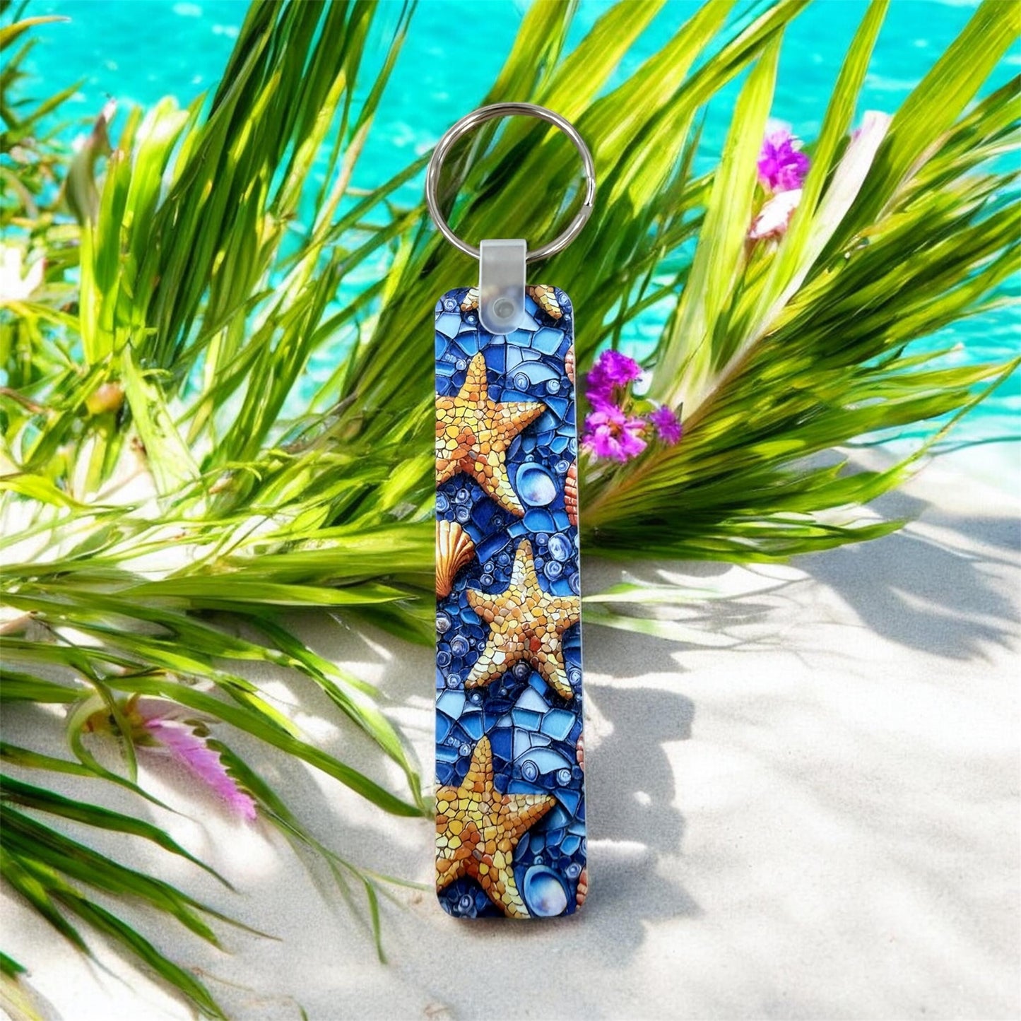 Starfish Keychain Coastal Tropical Keychain (Wholesale)