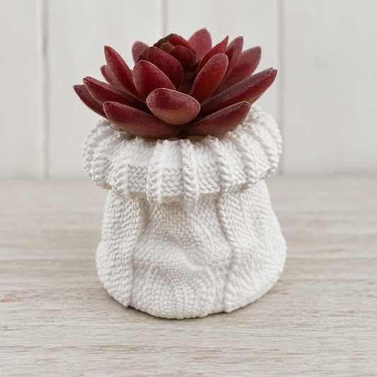 Coastal Knit Sweater Vessel or Succulent Holder