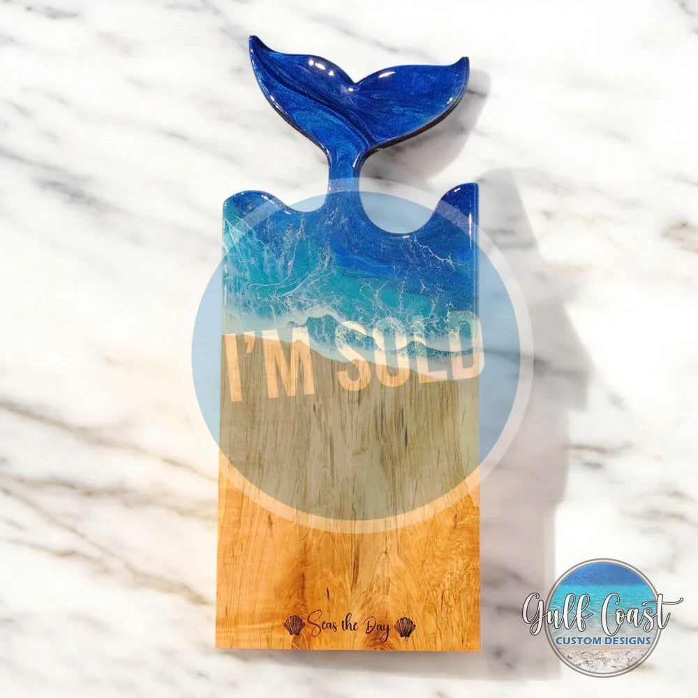 Ambrosia Maple Whale Tail Resin Kitchen Decor Board