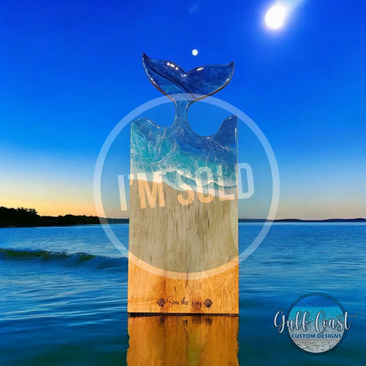 Ambrosia Maple Whale Tail Resin Kitchen Decor Board