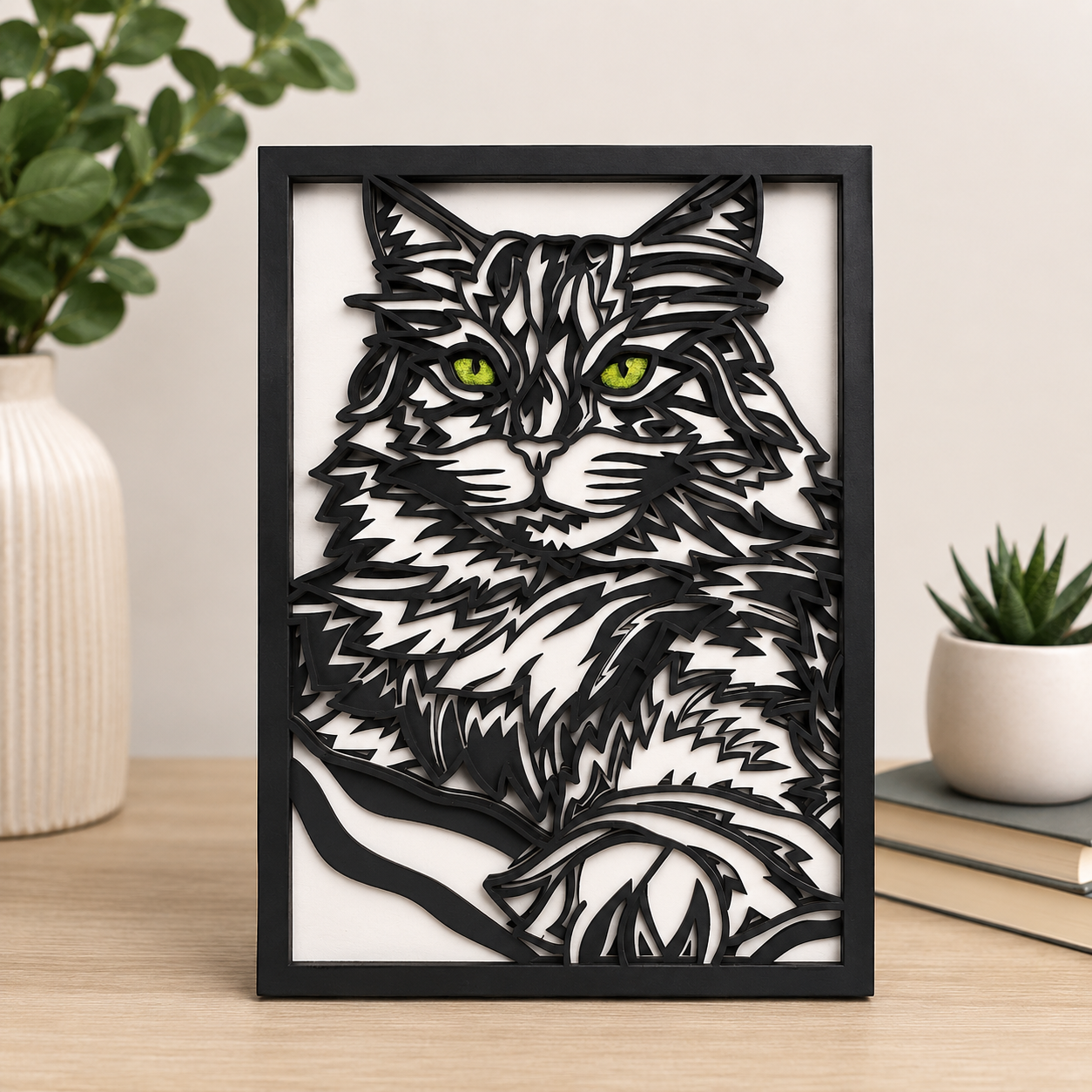 Cat Multilayer Wood Wall Art - Cat Lovers Gift Decor (Wholesale)