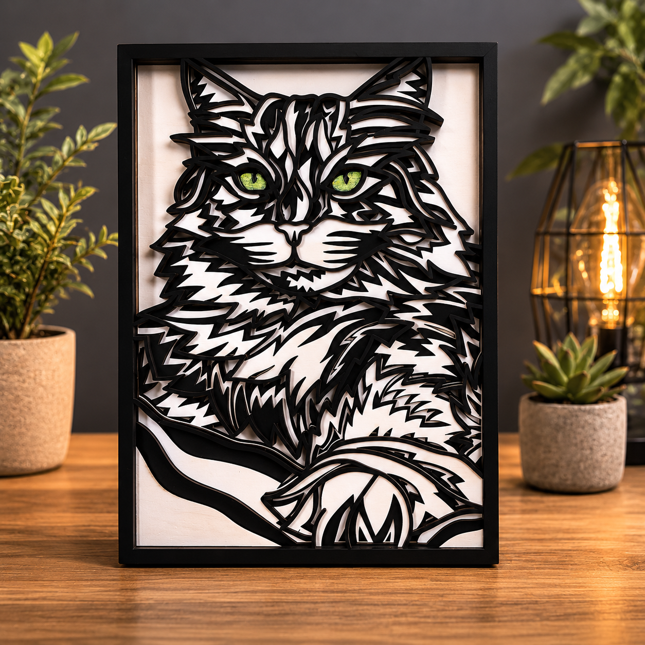 Cat Multilayer Wood Wall Art - Cat Lovers Gift Decor (Wholesale)
