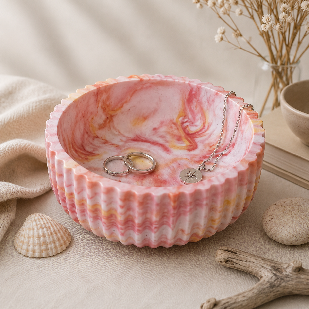 Ripple Coast Collection - Ribbed Home Decor Pieces Luxe Tabletop