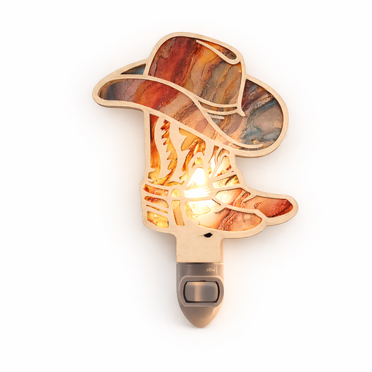 Cowboy Boots & Cowboy Hat LED Nightlight - Western Night Light