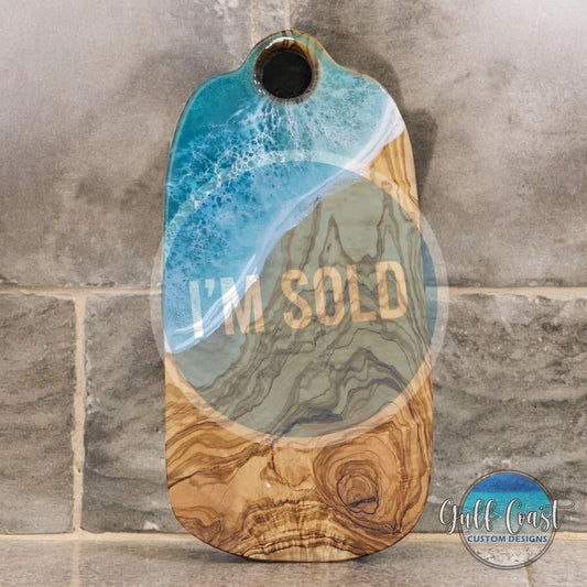 Custom Boards - Logo & Custom Engraving on Back Aquamarine Colors (D.R.)