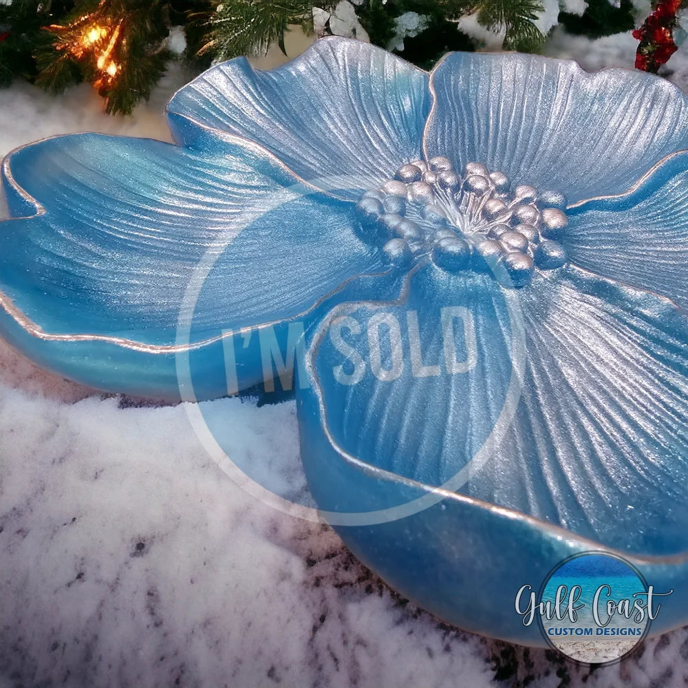 Dazzling Turquoise Floral Art Decor - Floral Bowl art