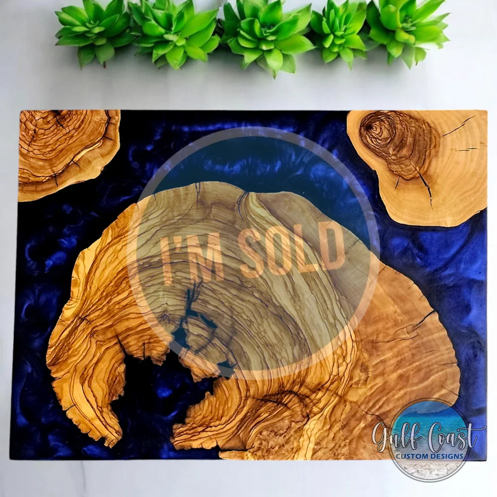 Epoxy Olivewood River Board Serving Tray Cheeseboard Charcuterie Olive Wood Board charcuterie