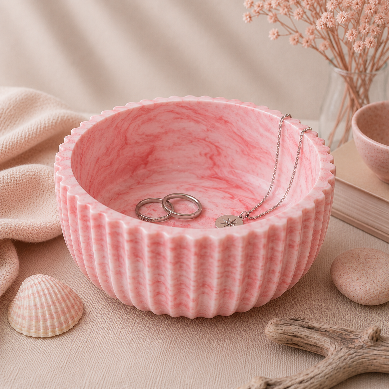 Ripple Coast Collection - Ribbed Home Decor Pieces Luxe Tabletop