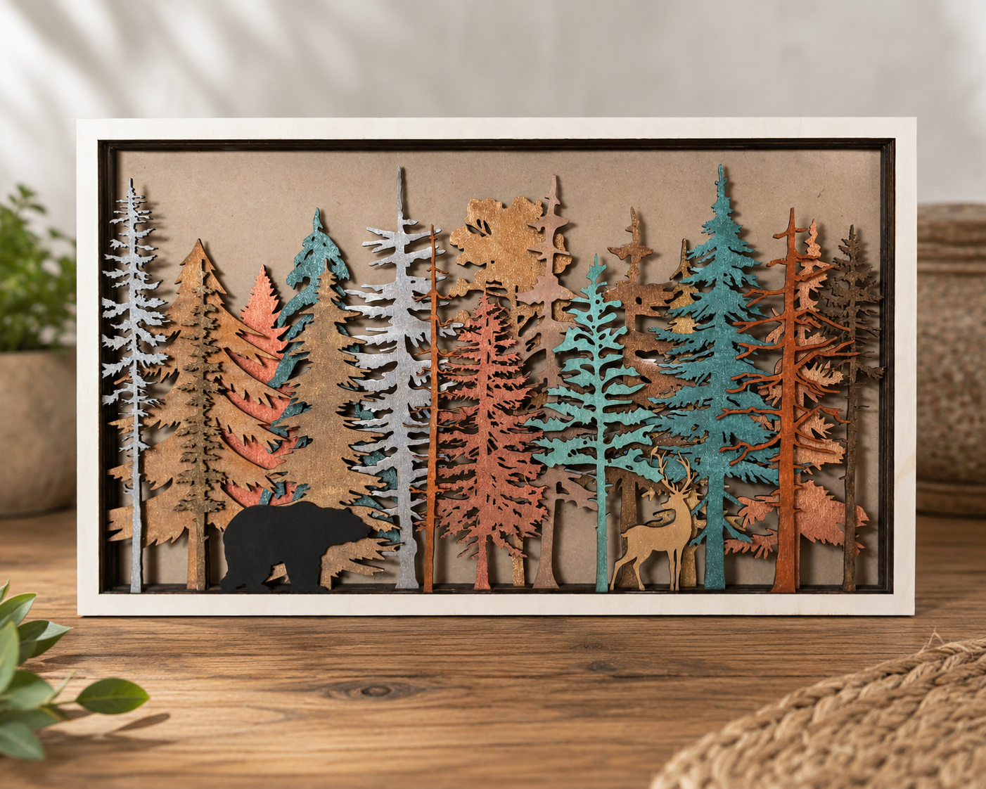 Multi-layer Forest Wall Art – Handcrafted Layered Wood Décor (Wholesale)