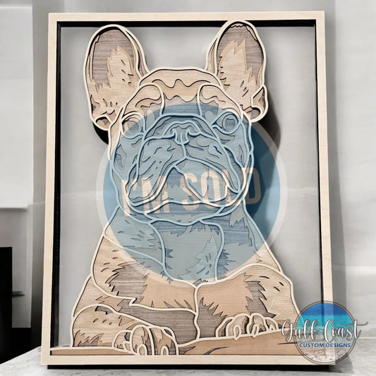 French Bulldog Multi-layer Wood Art Dog Decor Artwork