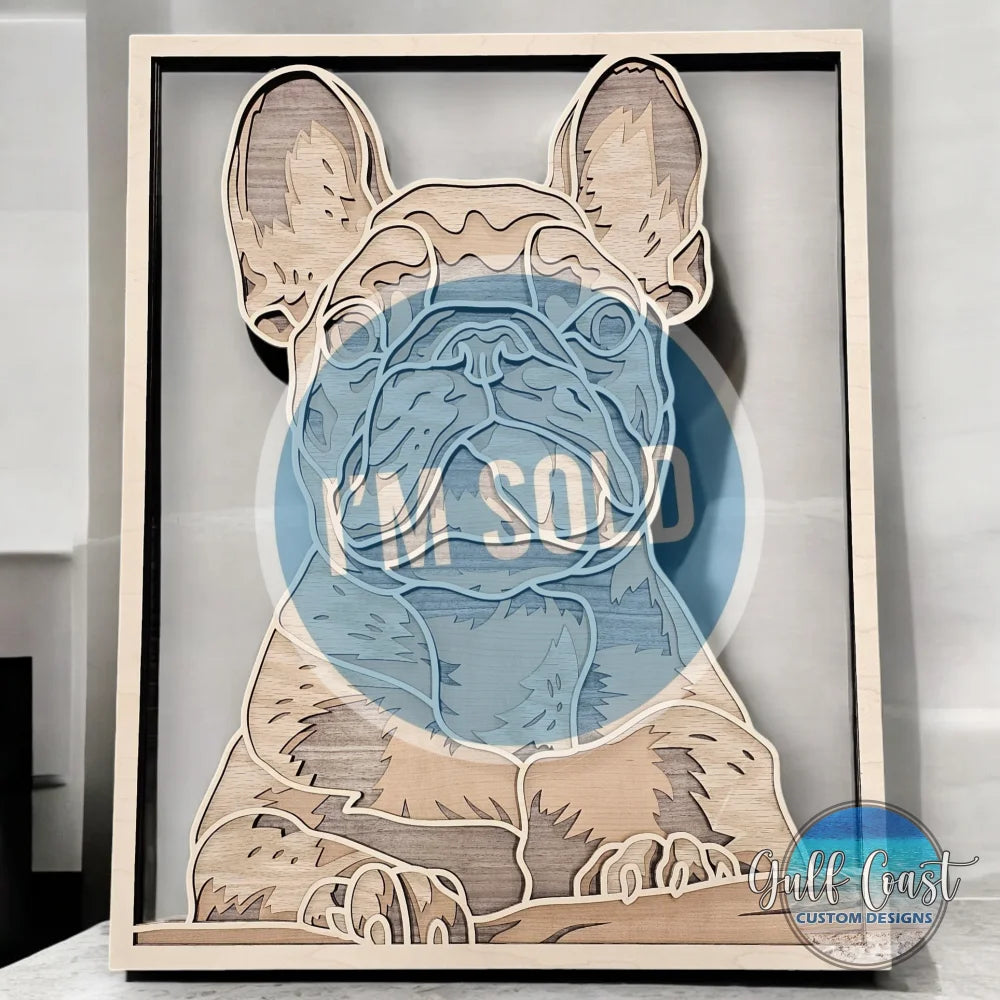French Bulldog Multi-layer Wood Art Dog Decor Artwork