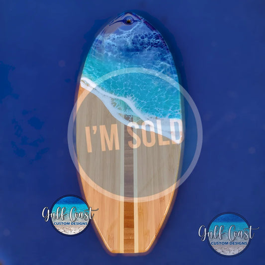 Lil’ Surfer Ocean Resin Wall Decor - Beach House Decor - Surfboard Art wall art
