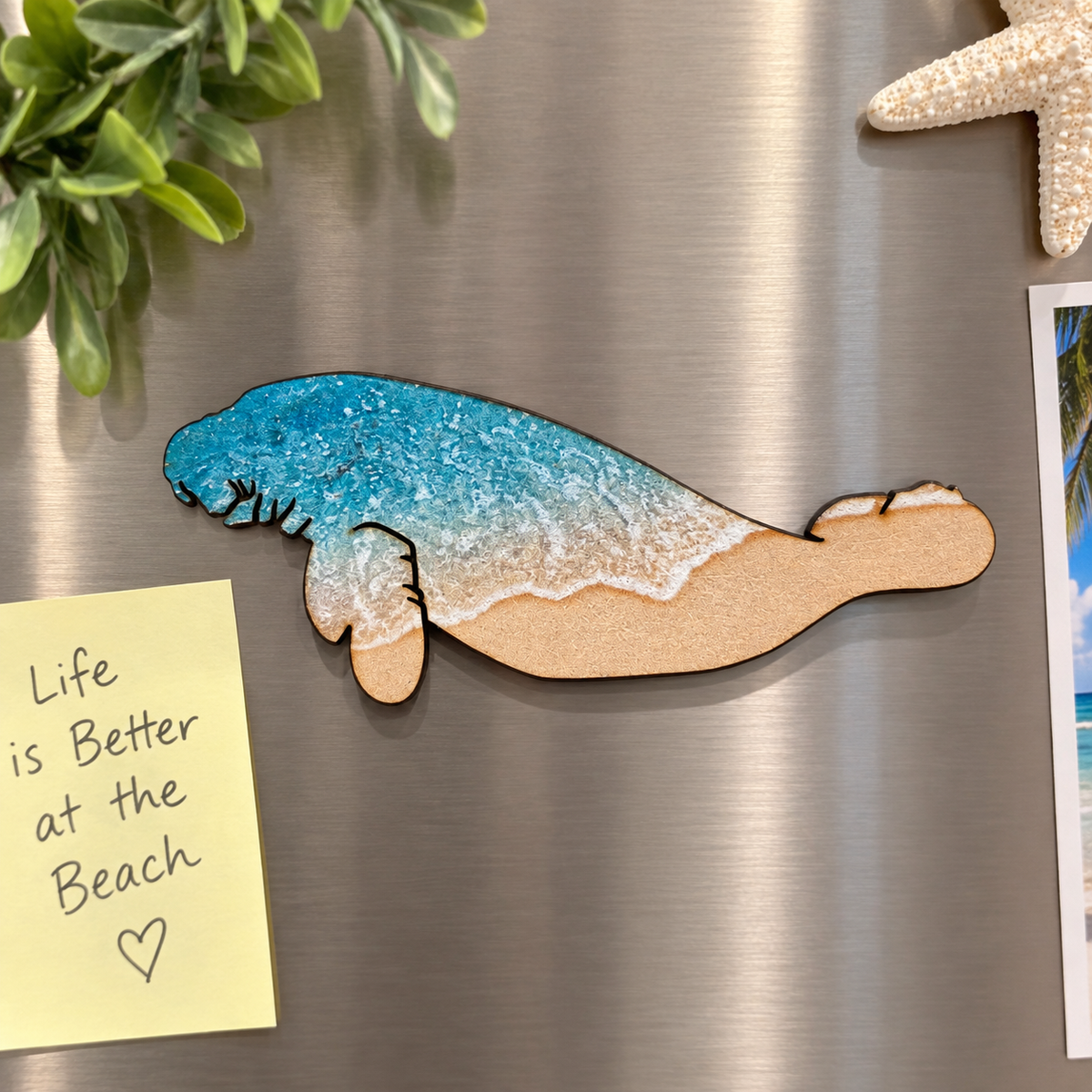 Manatee Coastal Magnet - Name Drop Available (Wholesale)