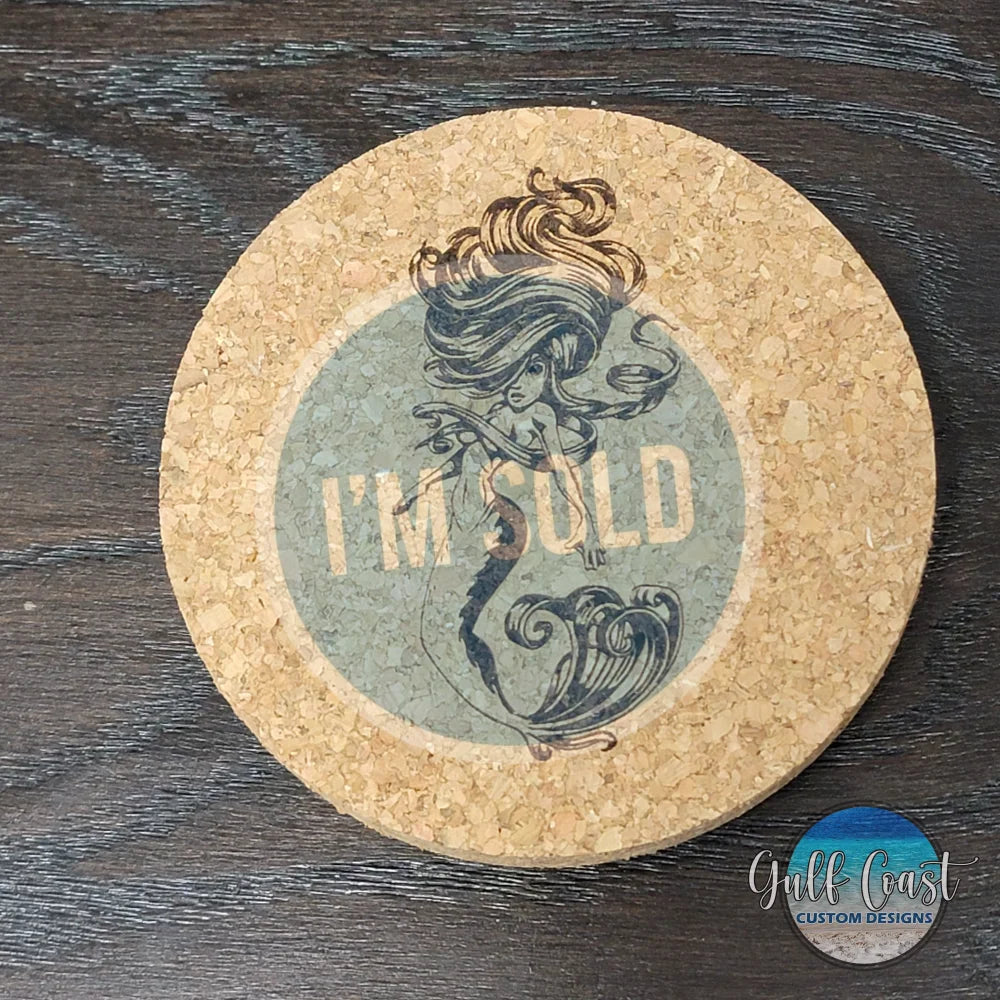 Mermaid Cork Coasters (Set of 4)