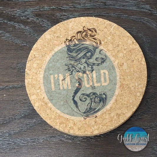 Mermaid Cork Coasters (Set of 4)