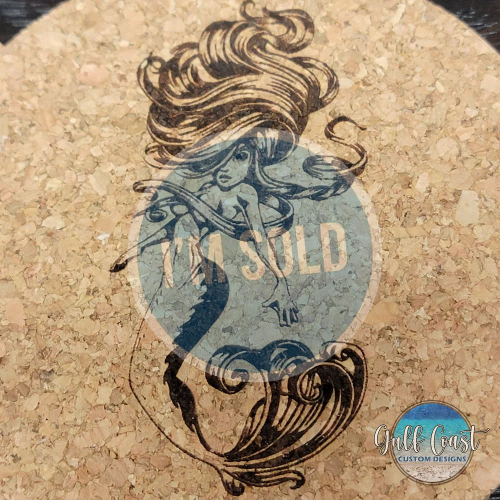 Mermaid Cork Coasters (Set of 4)
