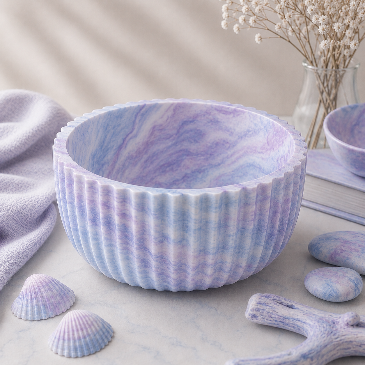 Ripple Coast Collection - Ribbed Home Decor Pieces Luxe Tabletop