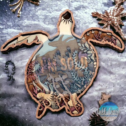 Multi-layer Turtle Wood Home Decor Art art