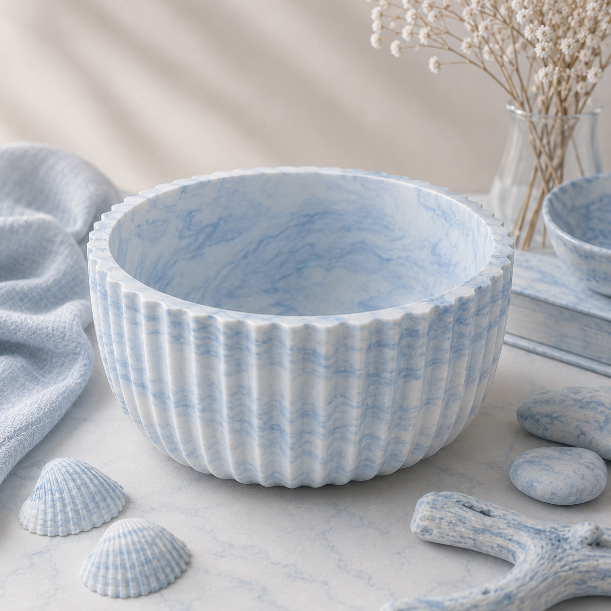 Ripple Coast Collection - Ribbed Home Decor Pieces Luxe Tabletop