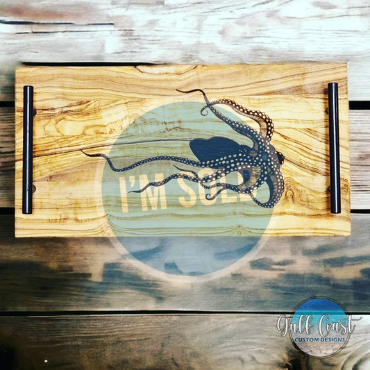 Octopus Olivewood Serving Tray Serving Trays