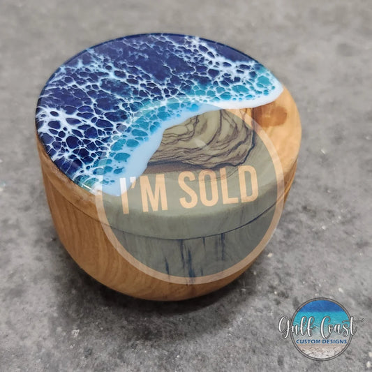 Olivewood Salt Cellar or Trinket box Cellar