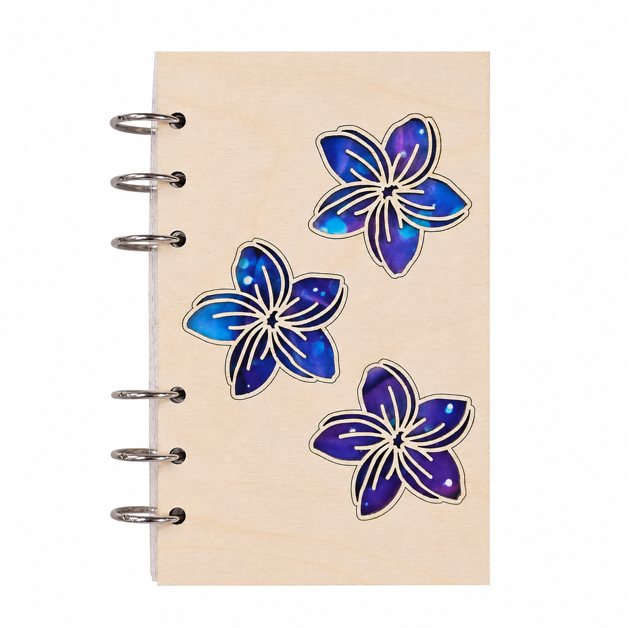 Plumeria Flower Hawaiian Tropical A6 Refillable Wood Notebook (Wholesale)