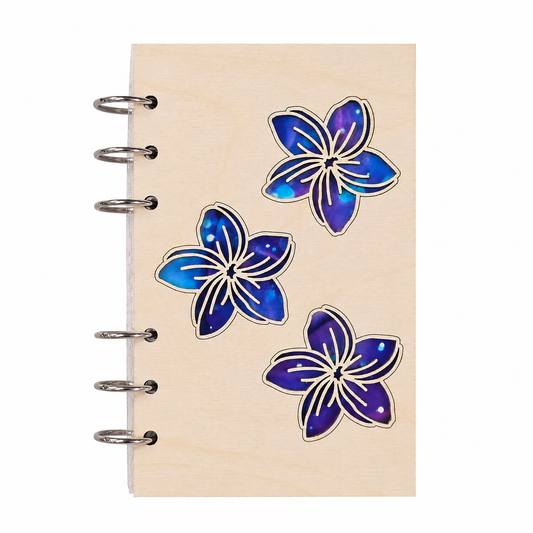 Plumeria Flower Hawaiian Tropical A6 Refillable Wood Notebook (Wholesale)