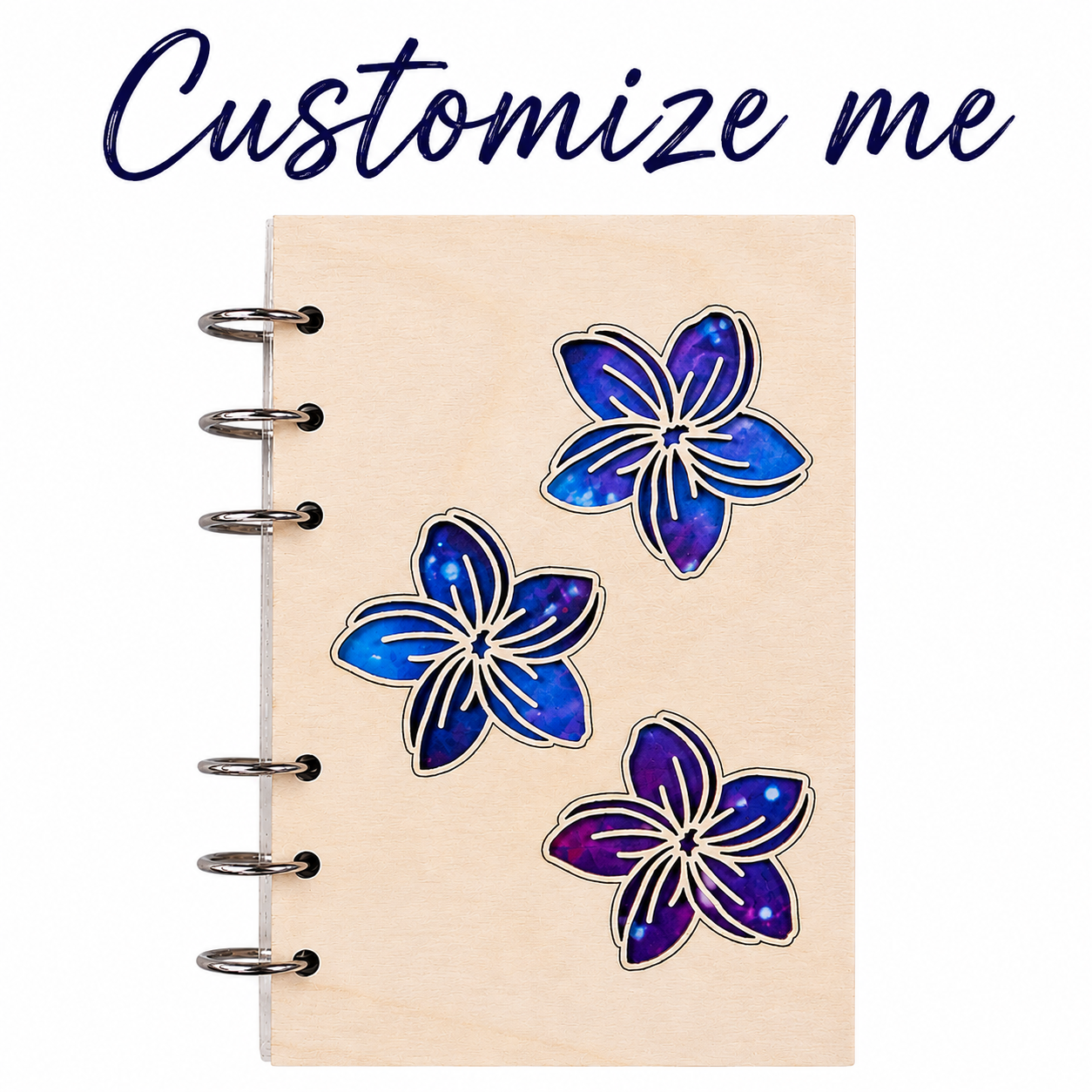 Plumeria Flower Hawaiian Tropical A6 Refillable Wood Notebook (Wholesale)