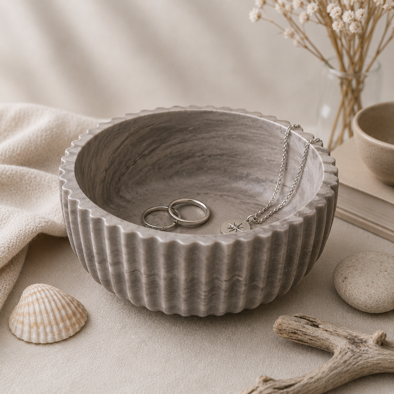 Ripple Coast Collection - Ribbed Home Decor Pieces Luxe Tabletop