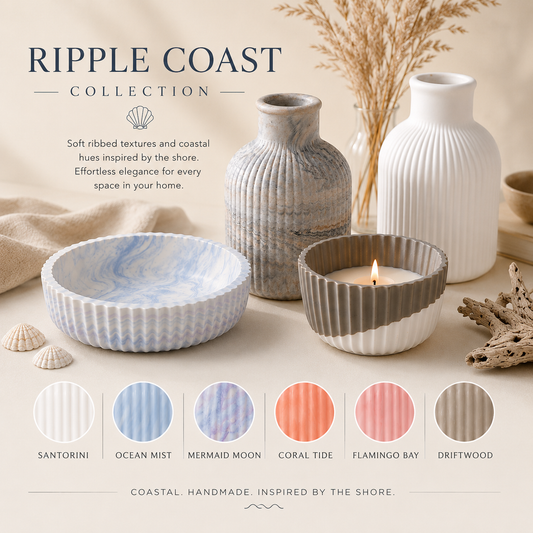 Ripple Coast Collection - Ribbed Home Decor Pieces Luxe Tabletop