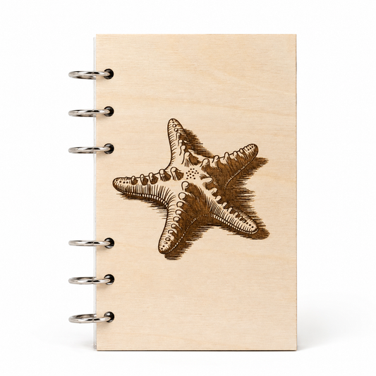 Starfish A6 Refillable Wood Notebook Journal