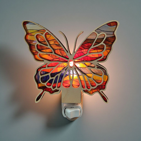 Butterfly Wood LED Night Light – Unique Butterfly Lover Gift
